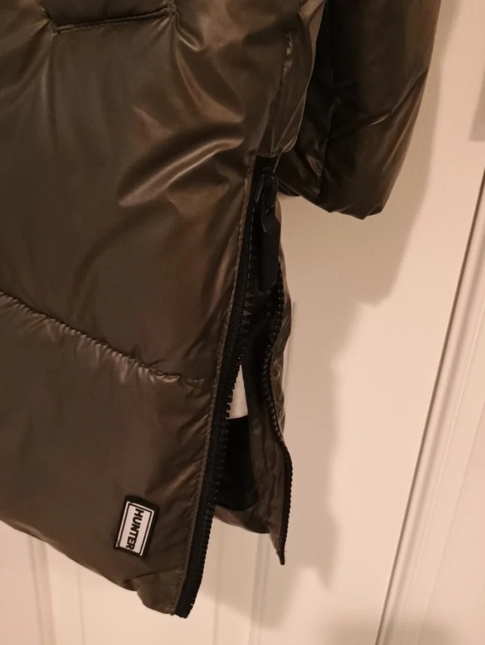 Hunter Olive Quilted Hooded Puffer Coat - Picture 4 of 4